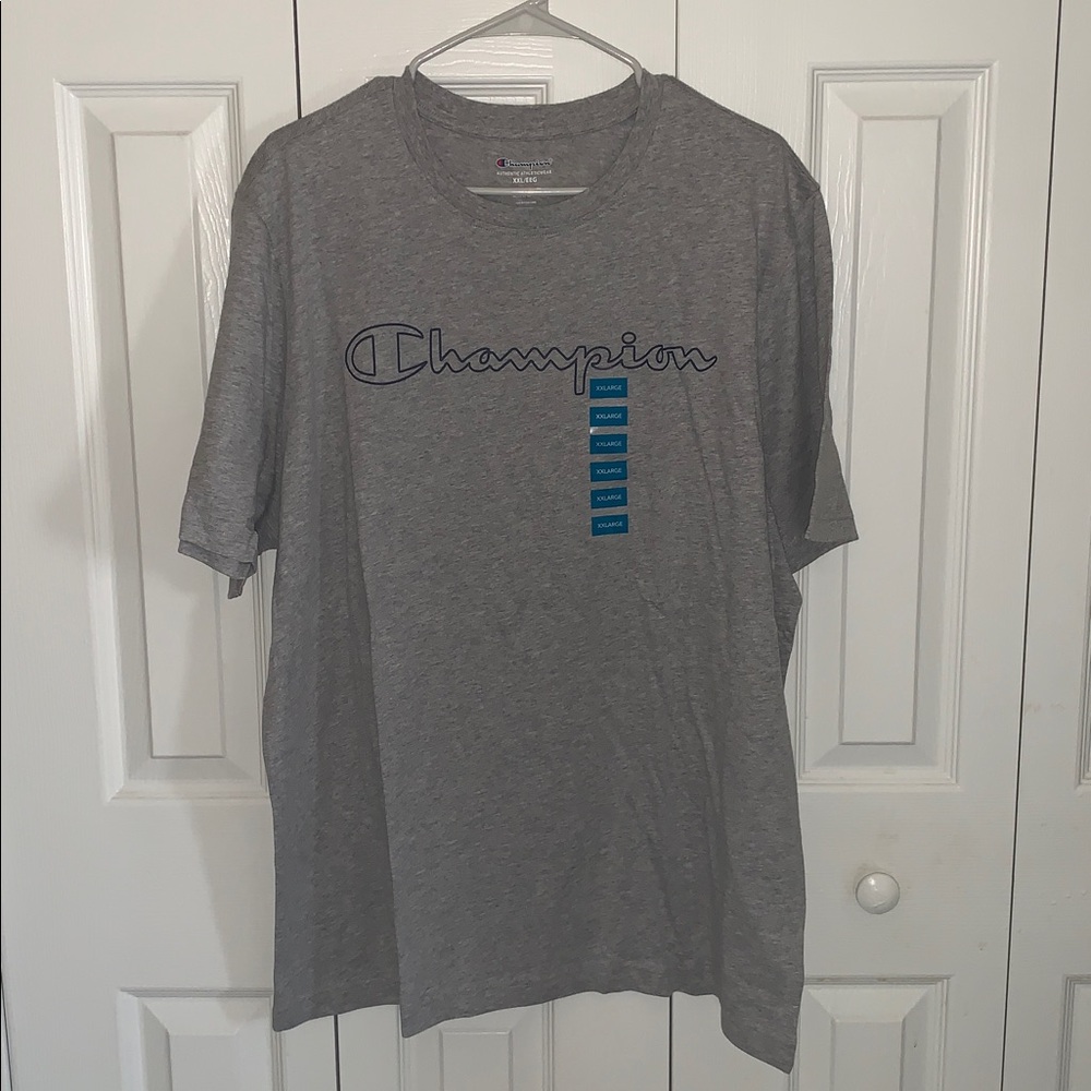 Champion Heather Gray Tee with Logo
